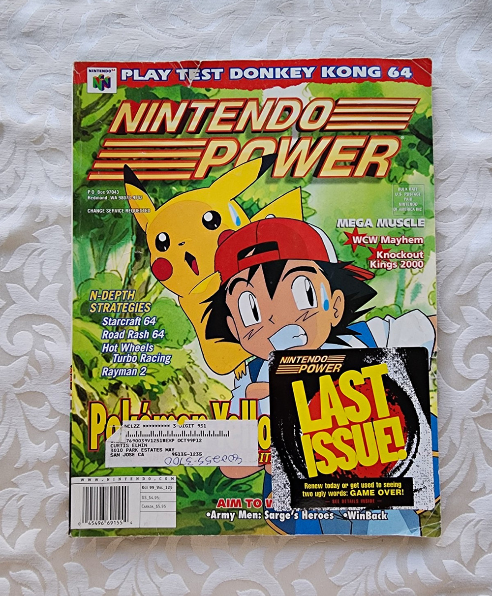 Nintendo Power Issue 125 December 1999 Last Issue Pokemon, w/POSTERS